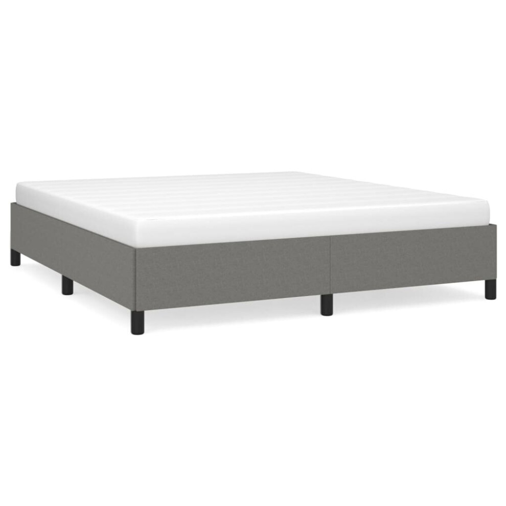 Vidaxl (Dark Grey, 35 Cm/ 6Ft Super King Size) Bed Frame Mattress Foundation Bedroom Upholstered Bed Bedstead Fabric