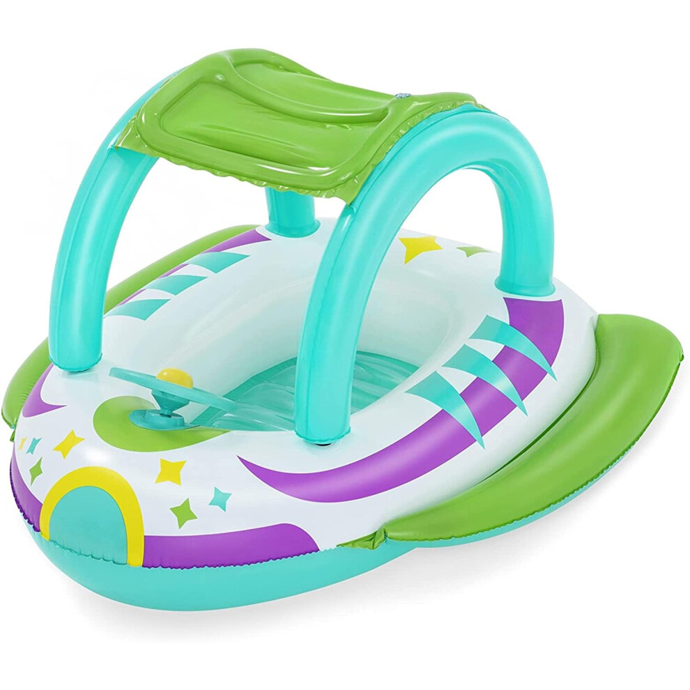 Bestway Inflatable Spaceship Splash Boat Ride On Pool Toy