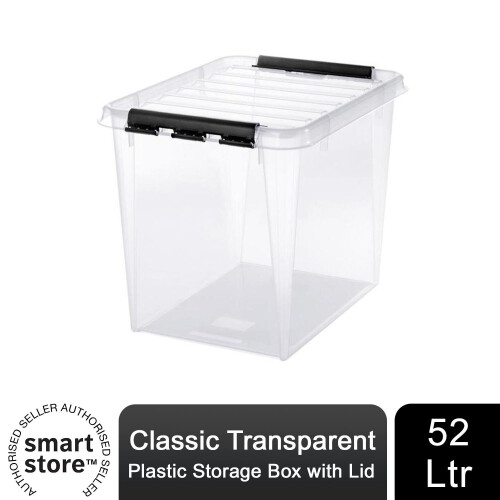 Smartstore 50 Classic Transparent Plastic Storage Box with Lid, 52L
