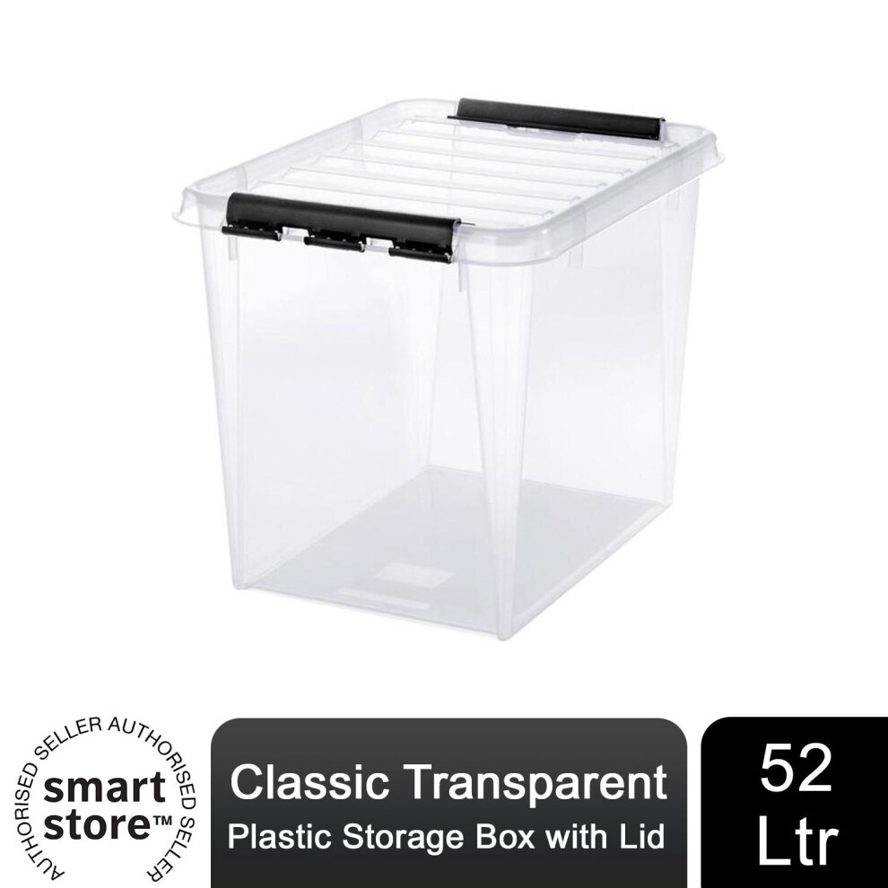 Smartstore 50 Classic Transparent Plastic Storage Box with Lid, 52L