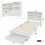 3FT Single Bed with Shelves, White Wooden Storage Bed, Underbed Drawer 2