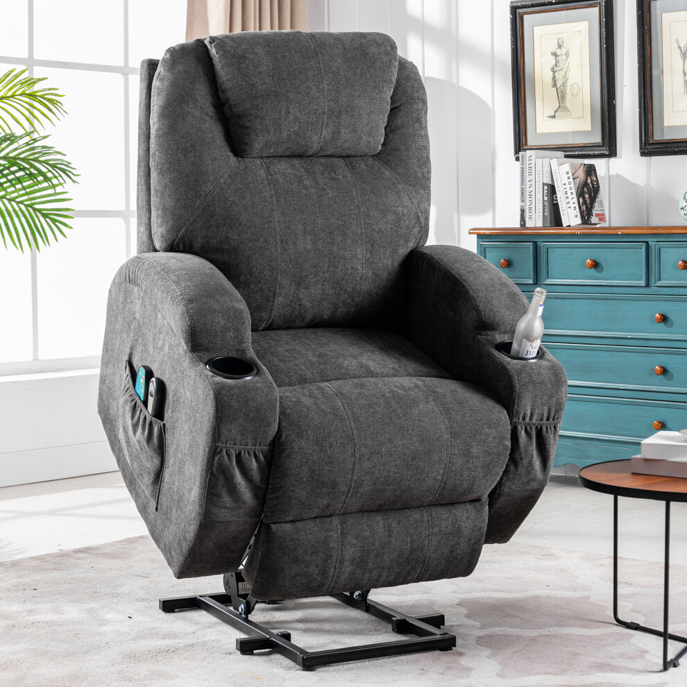 Abrihome Power Lift Recliner Massage Chair For Elderly Heat And Massage