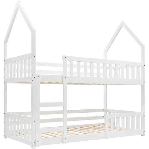 Solid Wood 3FT  Single Bunk Bed, Twin Sleeper Bed with Ladder 2