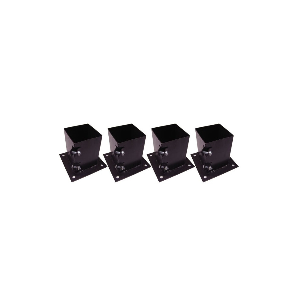 X4 4" Bolt Down Bolt Grip Fence Supports - 100Mm Post Timber Holder Like Metpost 707152580786