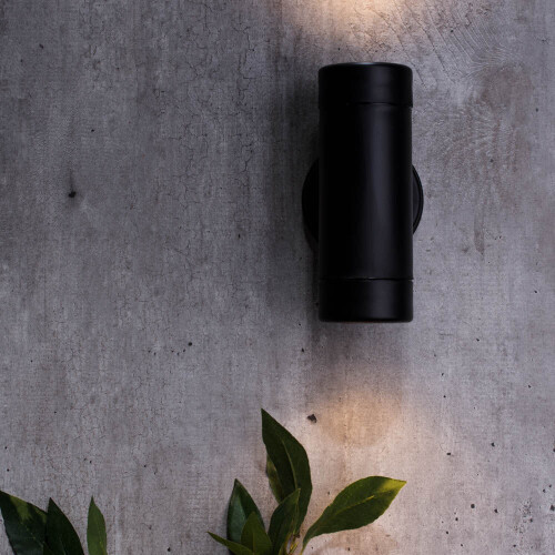 Litecraft Hahn Up Down Outdoor Wall Light in Black - 2 Pack Clearance 1