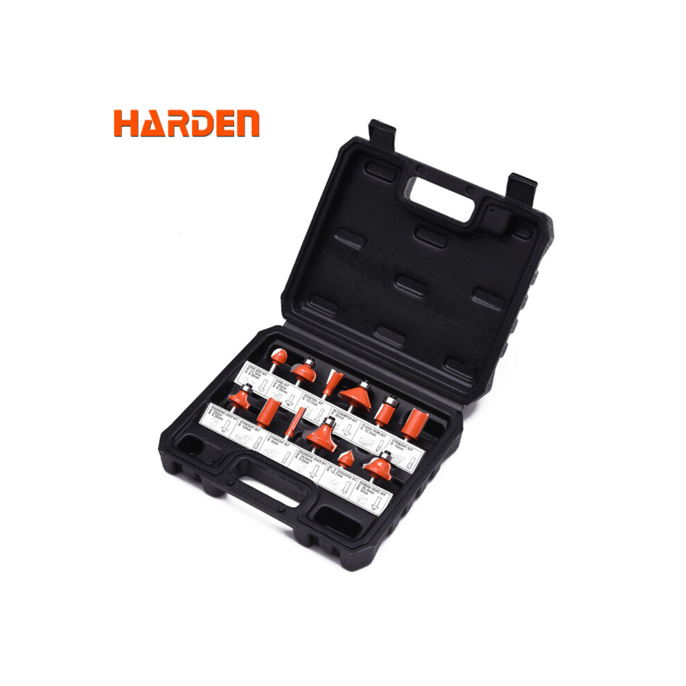 HARDEN 613212, router bits set 12pcs, YG8 tungsten cutting tips