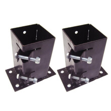 x2 3" Flush Fit Bolt Down Bolt Grip Fence Supports - 75MM Post Holder Like Metpost