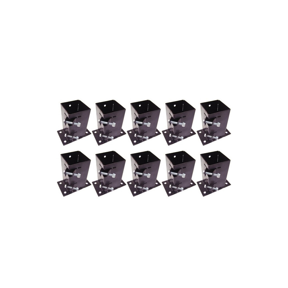 X10 3" Flush Fit Bolt Down Bolt Grip Fence Supports - 75Mm Post Holder Like Metpost 707152580878