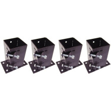 x4 3" Flush Fit Bolt Down Bolt Grip Fence Supports - 75MM Post Holder Like Metpost