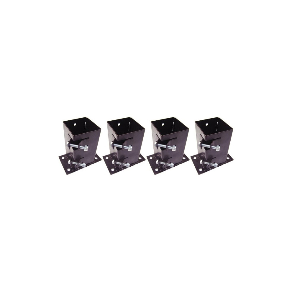 X4 3" Flush Fit Bolt Down Bolt Grip Fence Supports - 75Mm Post Holder Like Metpost 707152580861