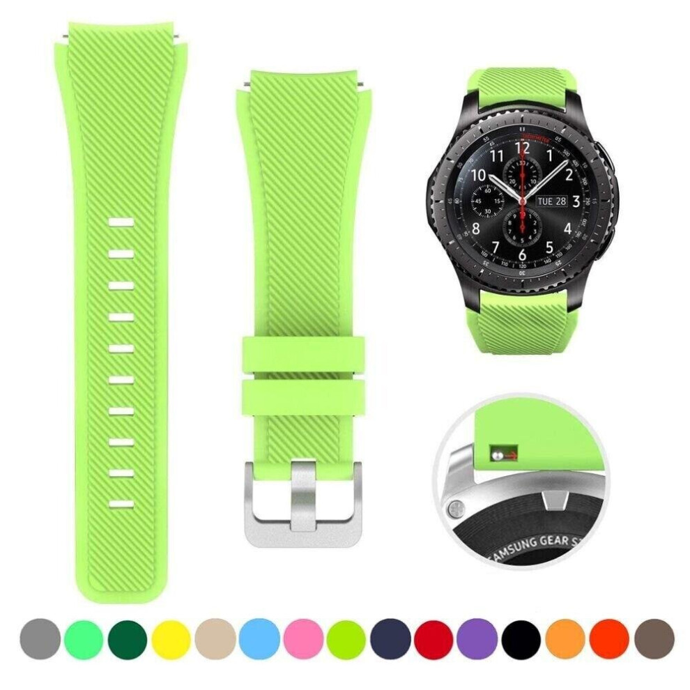 (Galaxy Watch 4 Classic  (46 MM), Green) For Samsung Various SmartWatches Silicone Sport Replacement Band Strap Bracelet-image-OPC-PBHXYRM-NEW