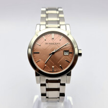NEW BURBERRY BU9124 STAINLESS STEEL SILVER PINK DIAL LADIES WATCH
