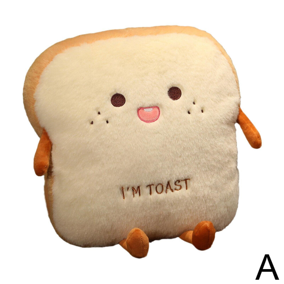 (A) Plush Bread Pillow Simulation Food Toast Soft Doll Hand Pillow Cushion, T9Z0