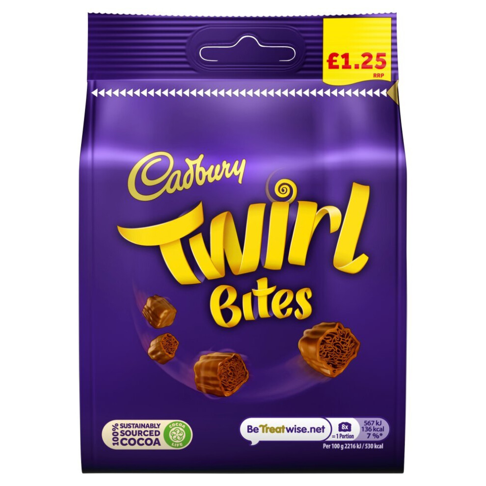 Cadbury Twirl Bites Chocolate Bag 95G (Pack Of 10)