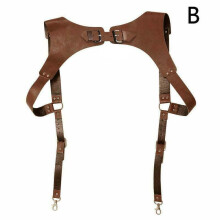 ( brown) Men's Leather Vest Straps Braces