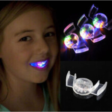 3X LED Light Up Flashing Flash Mouth Guard Piece Party Glow Tooth Toy