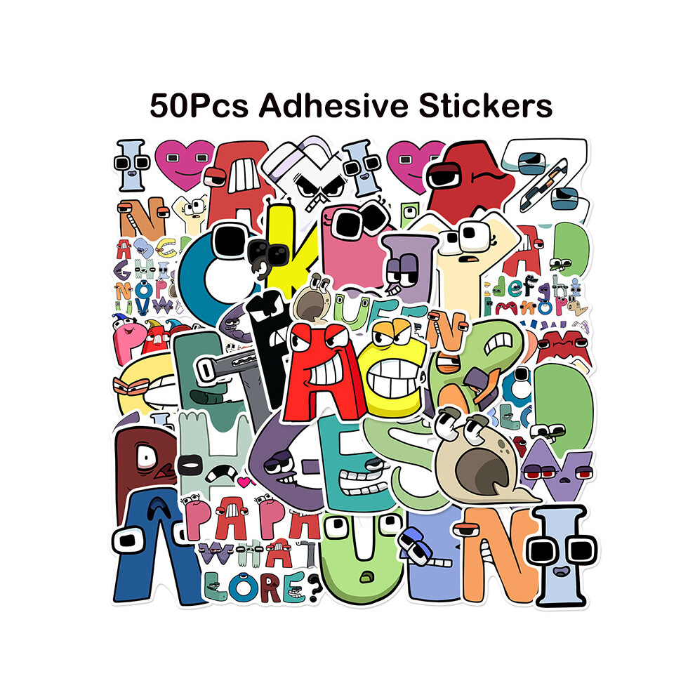 (50Pcs Stickers) Alphabet Lore Keyring Stickers Toys Keychain Pendant Figures Kids Christmas Gift