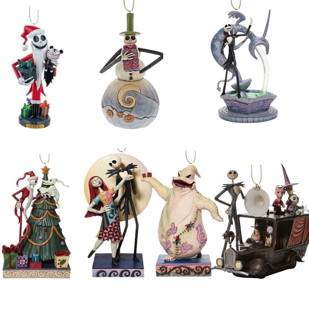 (7PCS) Nightmare Before The Christmas Jack Sally Christmas Tree Pendant Car Gift Decor