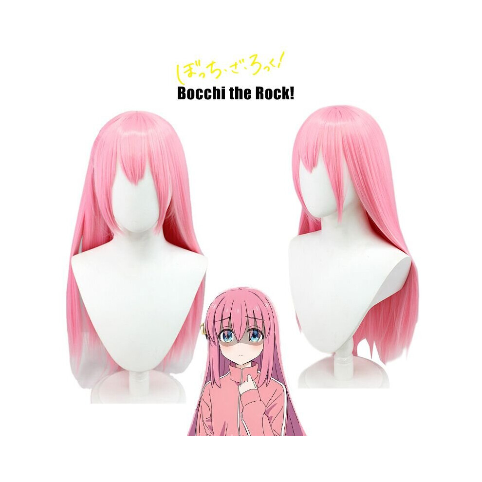 Rywolt Unisex Pink The Rock Bocchi Gotou Hitori Cosplay Wig Long Hair Halloween Props Carnival