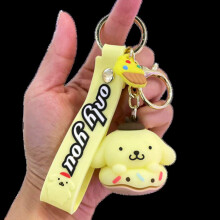(Pom Pom Purin) Kuromi Cinnamonroll Keychain Pom Pom Purin Pendant Keyring Donut Kids Xmas Gift