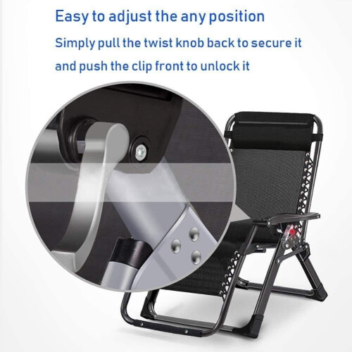 Garden Outdoor 2Pcs Zero Gravity Folding Black Chair 2