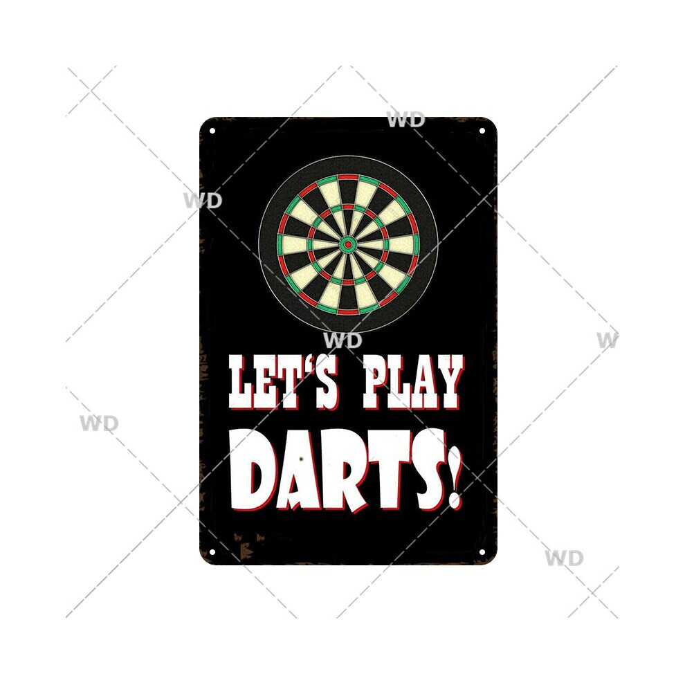 ( 8) 20*30CM Dart Board Play Darts Game Vintage Tin Sign Wall Art Hanging Metal-image-OPC-PBHZR9D-NEW