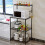 Living And Home 4 Tier Kitchen Storage Rack Shelf Organiser with Hooks 1