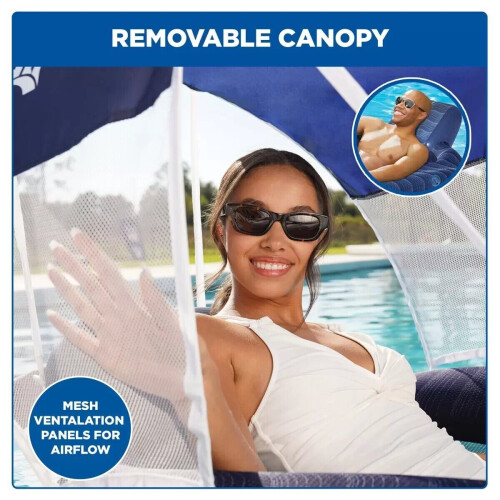 Aqua Luxury Inflatable Luxury Pool Lounger With Canopy on OnBuy