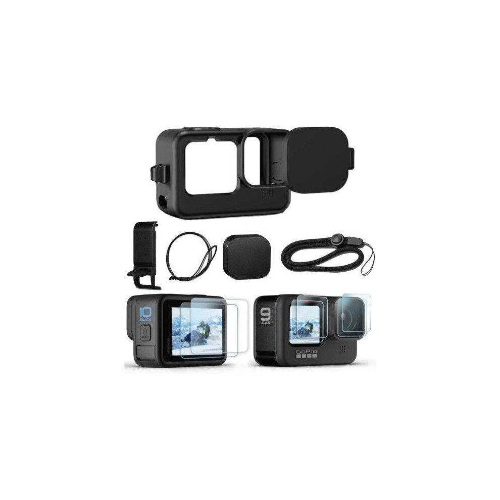 Accessories Kit For Gopro Hero 11 10 9 Silicone Sleeve Protective Case Black 5701510962639