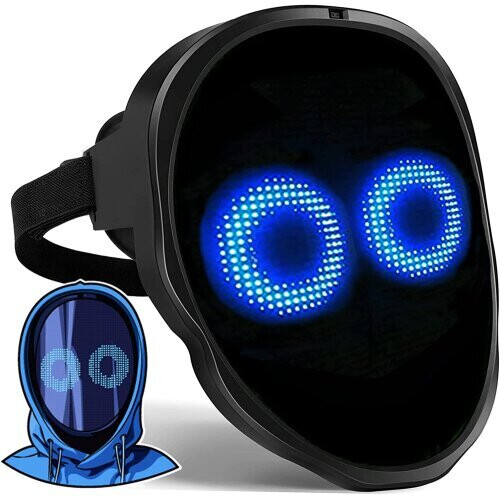LED Mask Programmable App Control Halloween Costume Party Rave Club