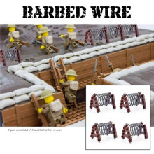 4 PCS WW2 Military Barbed Wire - Building Blocks Army Barb Wire WW2