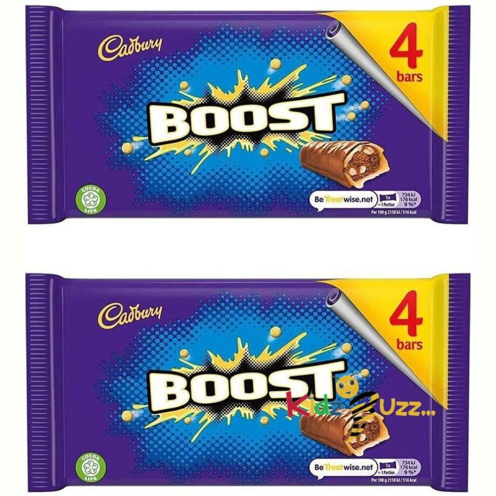 Cadbury Boost Chocolate Bar 4 (Pack of 2) 136g Each