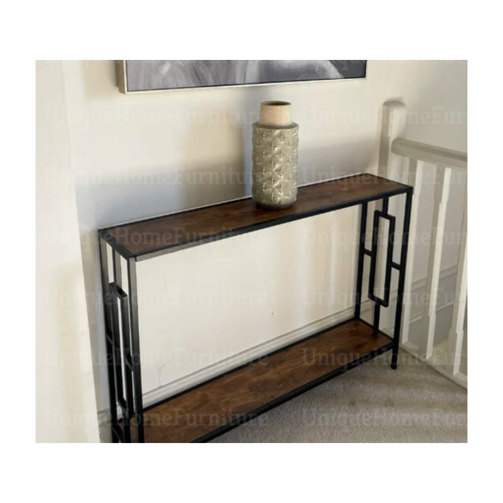 Metal Console Table Vintage Industrial Furniture Rustic Slim Hallway Sideboard