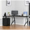 Large Computer Desk Black Executive Metal Home Office Modern Storage Drawers PC Table 1