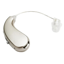 Rechargeable Digital Hearing Aid with USB Power Cable - Noise-Reduced Sound Amplifier for Hearing Loss, Soft Silicone Earplug, Elderly Friendly