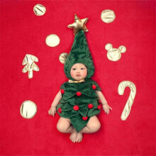 Árbol de Navidad Cosplay Bebé Niña Niño Recién Nacido Disfraz Xmas Leeveless Trajes Set