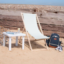 (Light Grey) Garden Wooden Folding Quality Sun Lounger Chair