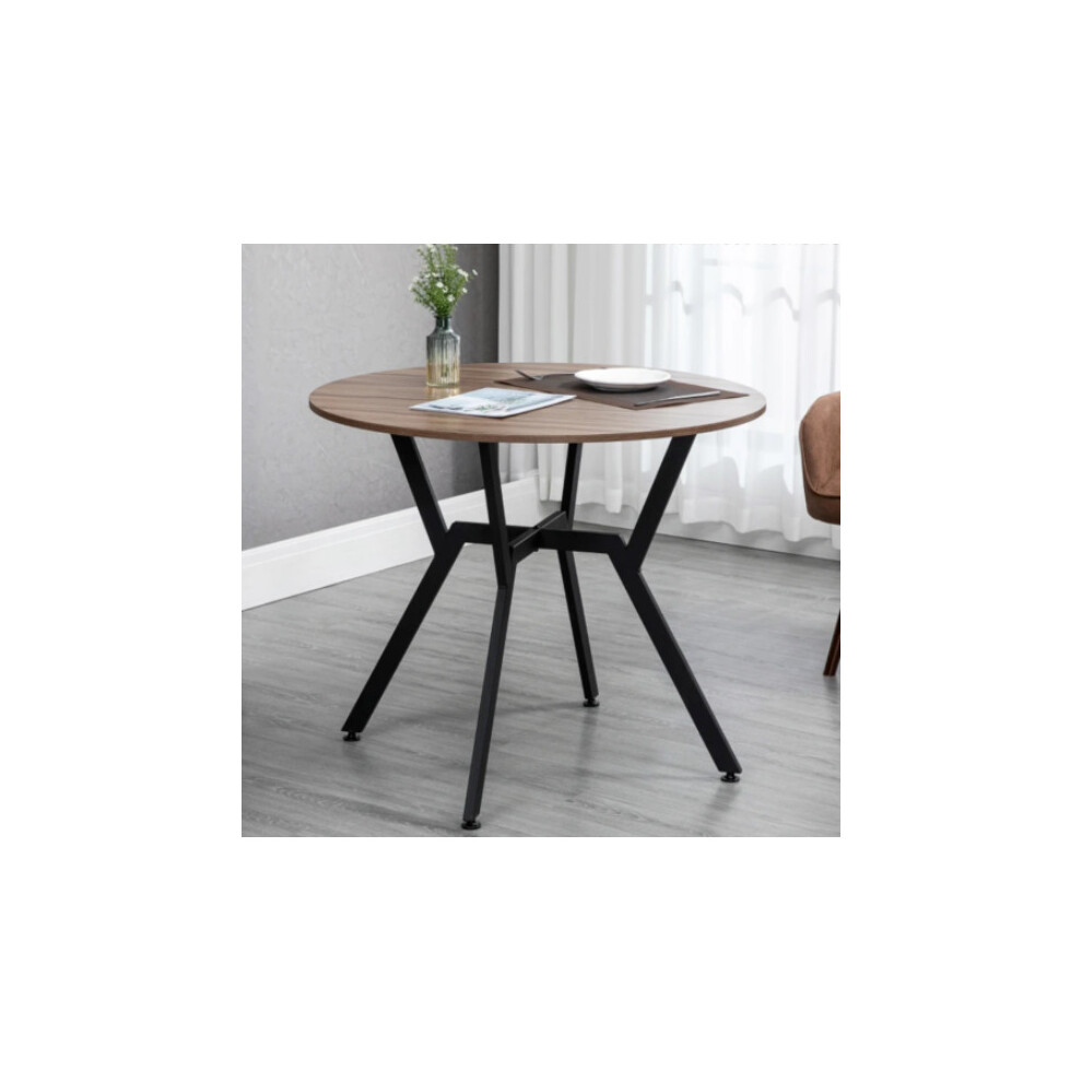 Small Dining Table Vintage Industrial Round Kitchen Breakfast Rustic Metal Room