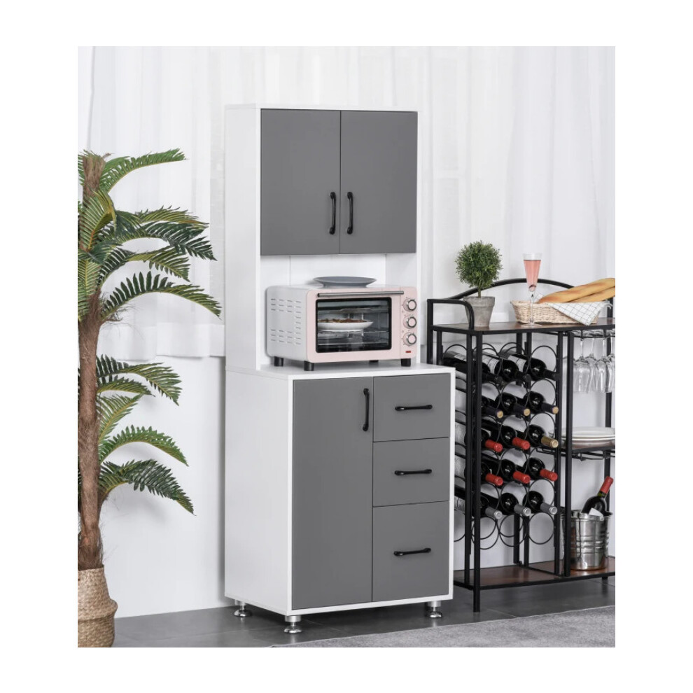Uhf Grey Kitchen Cabinet White Pantry Larder Storage Buffet Dresser Modern Cupboard