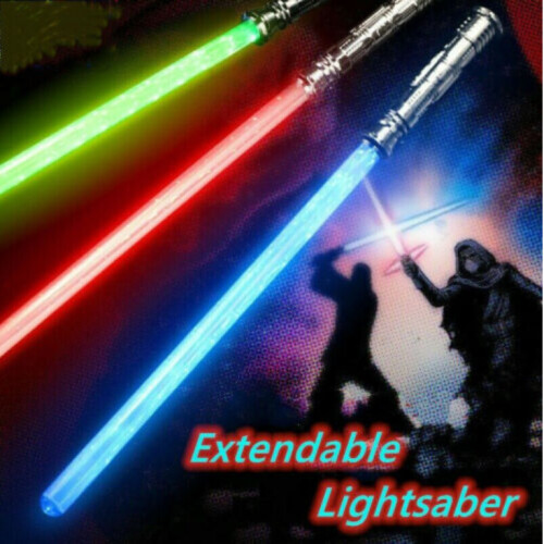 LED Lightsaber Laser Saber Plastic Sci-Fi Toy with Light Extendable