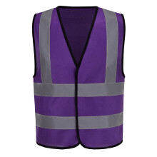 (Purple, XL) Hi Vis Waistcoat Reflective Vest Hi Viz Waistcoat