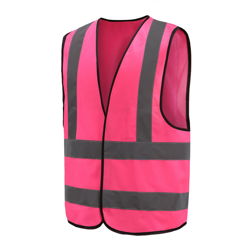 (Pink, 3XL) Hi Vis Waistcoat Reflective Vest Hi Viz Waistcoat 720721103643