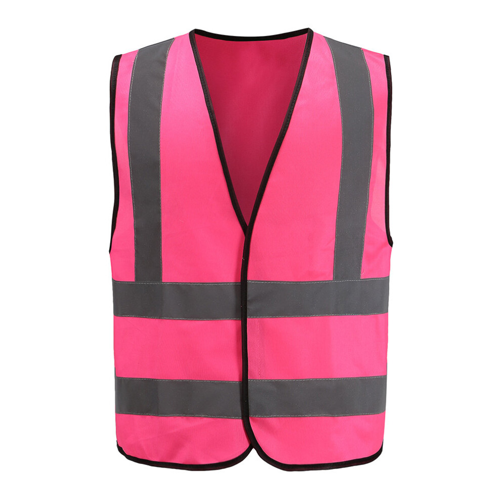 (Pink, M) Hi Vis Waistcoat Reflective Vest Hi Viz Waistcoat 720721103605