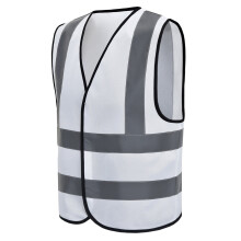 (White, 10-13Y) Hi Vis Waistcoat Reflective Vest Hi Viz Waistcoat