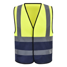 (Yellow&Navy, S) Hi Vis Waistcoat Reflective Vest Hi Viz Waistcoat