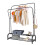 Black Garment Rack Drying Freestanding Hanger Double Clothing Rails 11