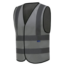 (Grey, 3XL) Hi Vis Waistcoat Reflective Vest Hi Viz Waistcoat