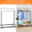 Black Garment Rack Drying Freestanding Hanger Double Clothing Rails 5