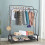 Black Garment Rack Drying Freestanding Hanger Double Clothing Rails 3