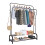Black Garment Rack Drying Freestanding Hanger Double Clothing Rails 10